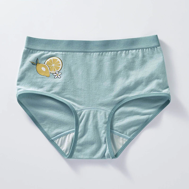 日本千趣會 - 迪士尼印花棉質內褲(媽媽)-米妮檸檬-藍綠