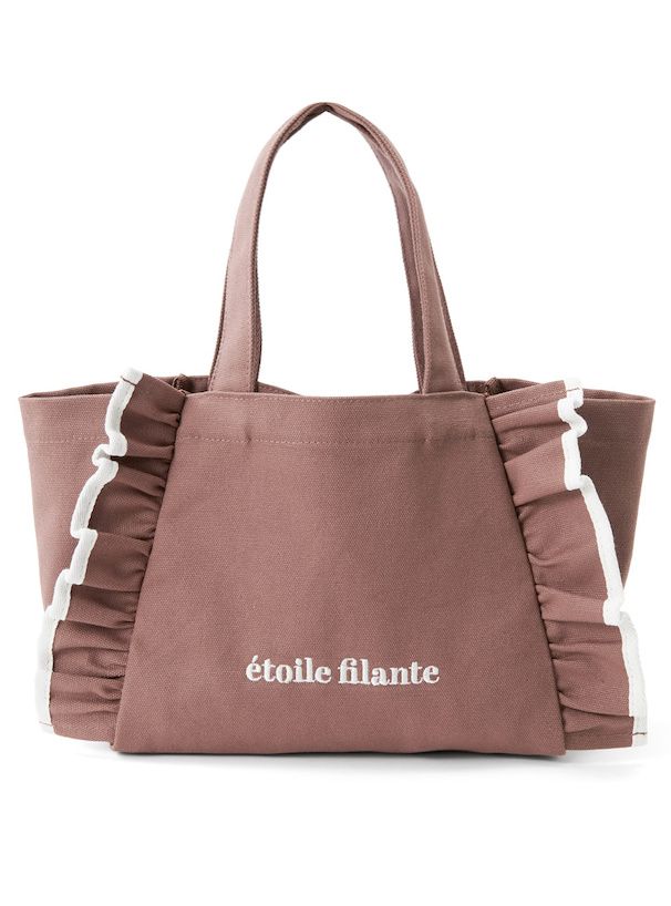 日本 GRL - 氣質荷葉捲邊帆布包/托特包-淺米 (F)