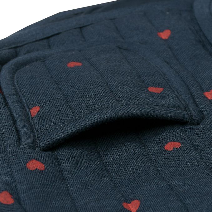 akachan honpo - 鋪棉夾克-滿版印花-深藍色