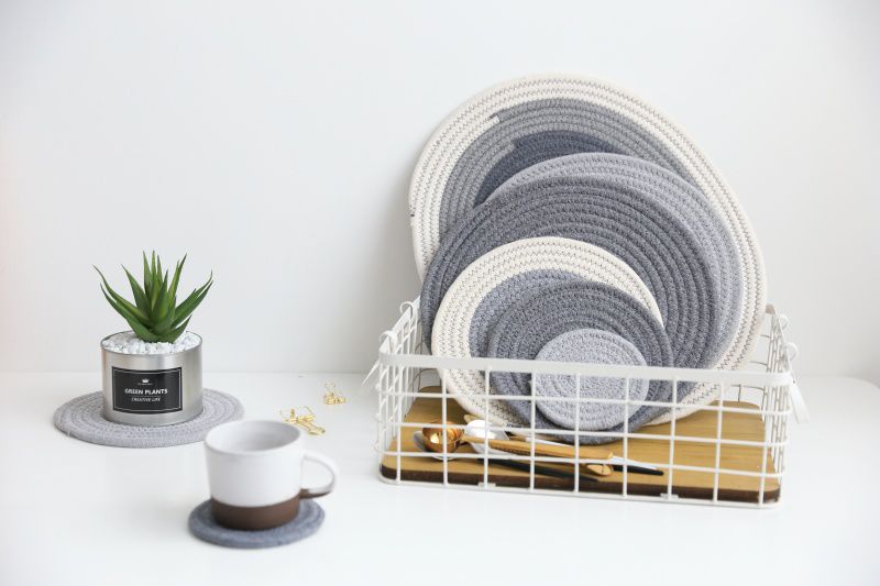 日系感編織隔熱墊-黃麻色