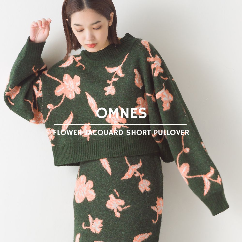 日本 OMNES - 優雅花朵柔軟針織毛衣-氣質灰