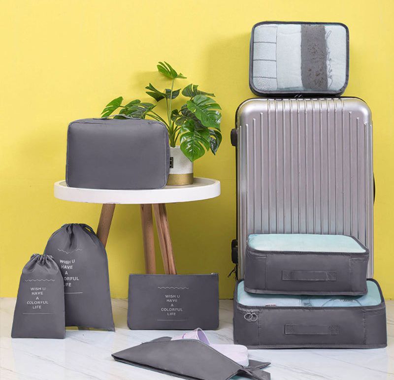 大容量行李分類整理袋-7入組-深藍色