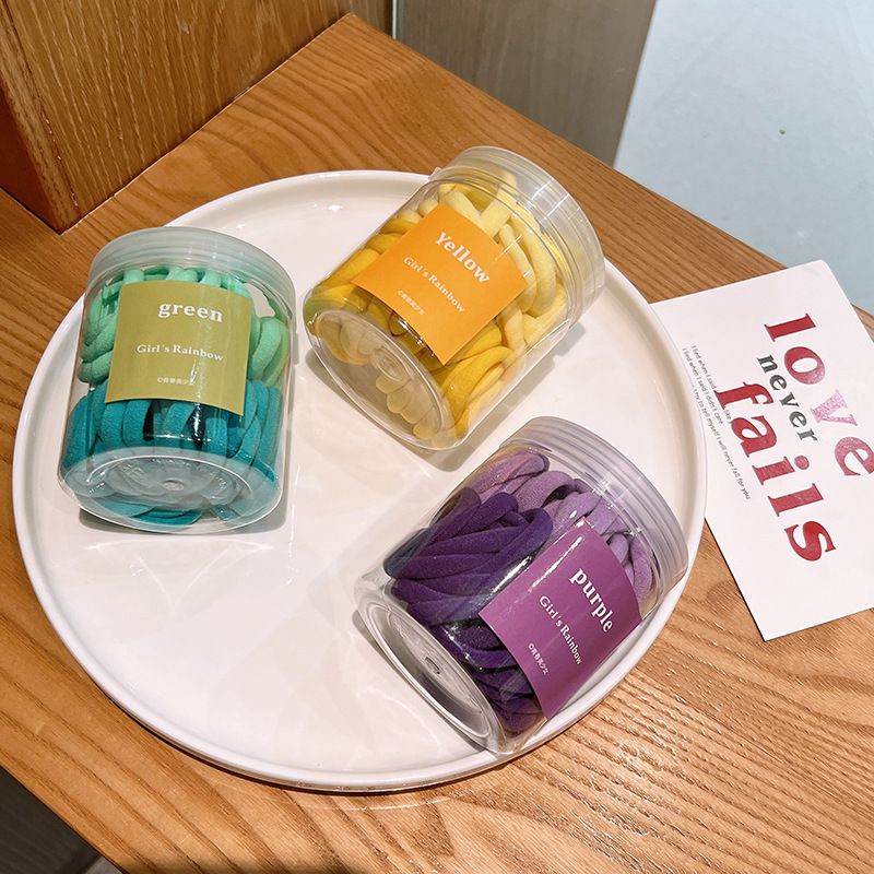 小清新彈力兒童髮圈-黃色