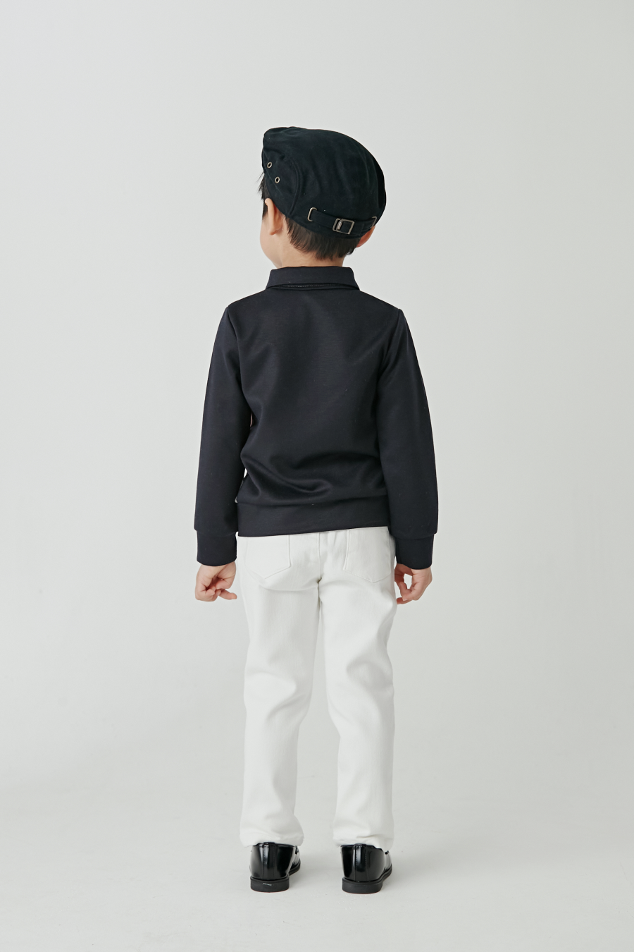 韓國 Coco Bang - 假兩件領結菱格紋T-深灰