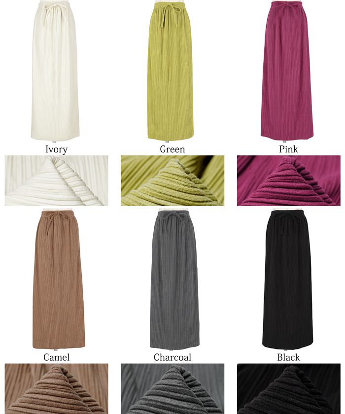 日本 COCA - [熱銷定番] 速乾垂墜彈性風琴長裙-保暖-焦糖