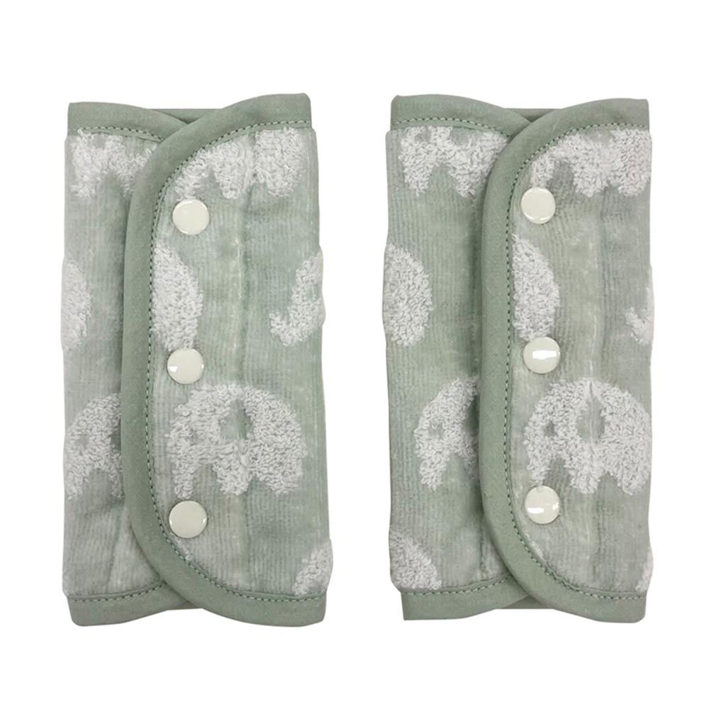 akachan honpo - 專業毛巾製造廠所生產的背帶口水巾-綠色 (約16.5×22cm)