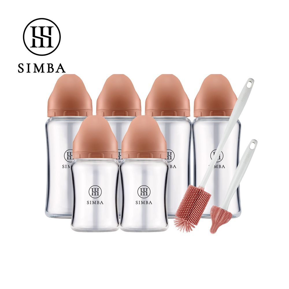 深入各種瓶！蘊蜜質金玻璃寬口奶瓶極淨組-新生適用-覓粉