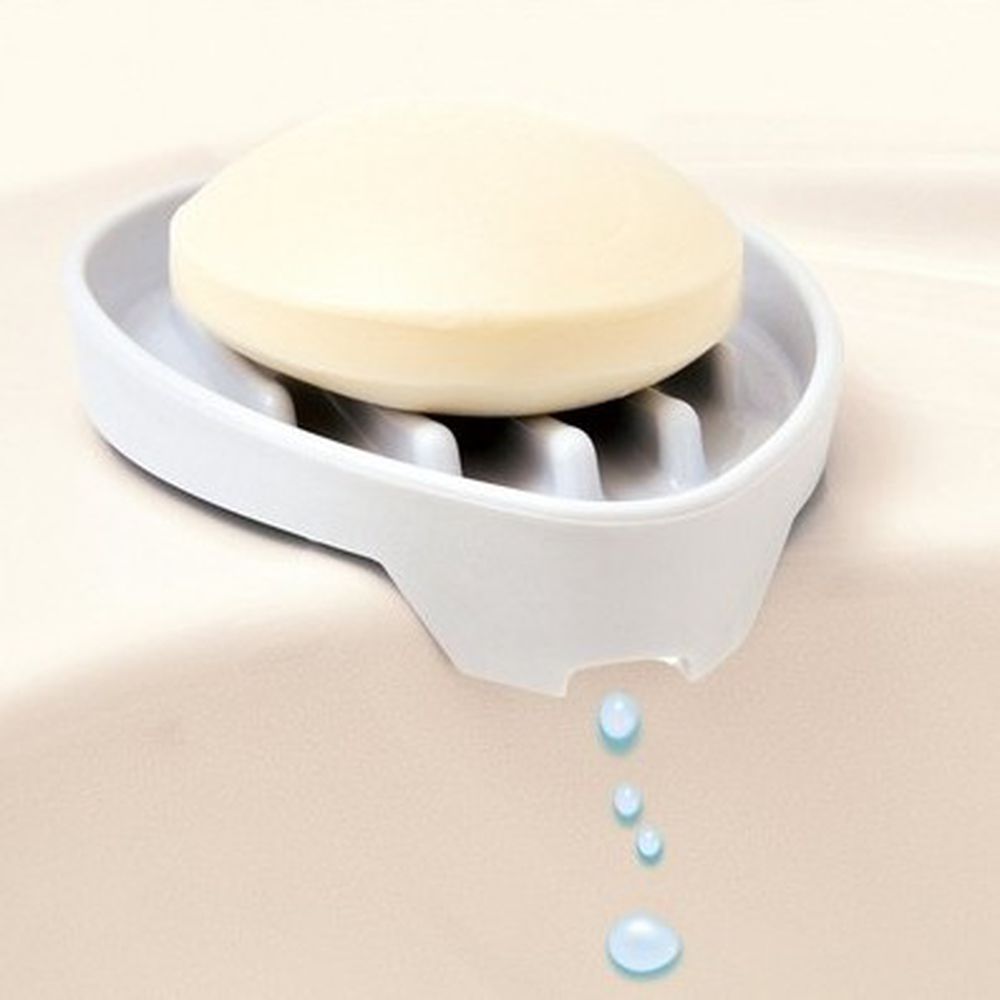 日本代購 - Daiya 洗手台邊緣導水式肥皂瀝乾盤-白