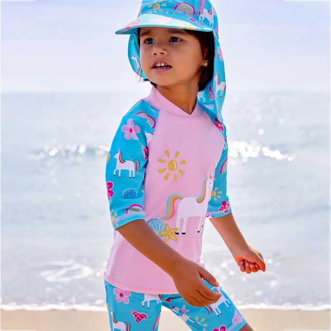 英國 JoJo Maman BeBe - 嬰幼兒/兒童兩件式防曬泳裝-童話世界