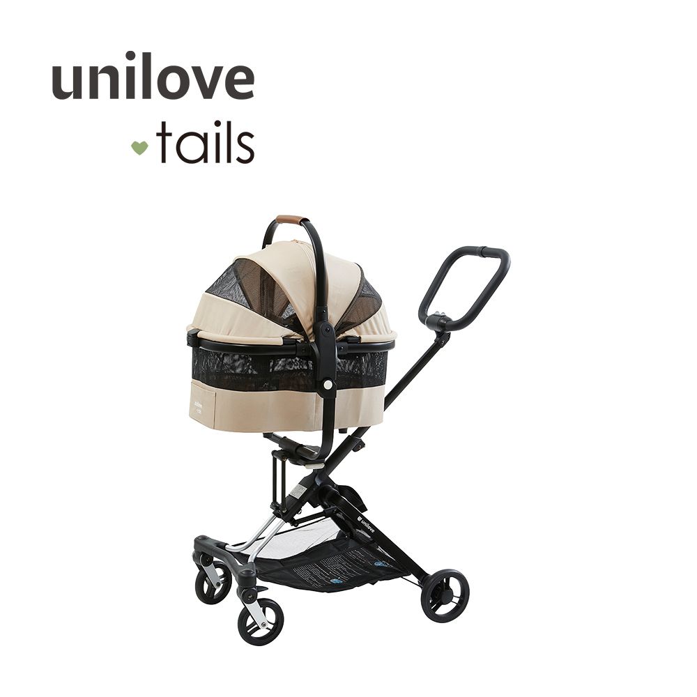 英國 On The Go遛遛走寵物推車-推車+中提籃M-奶茶色