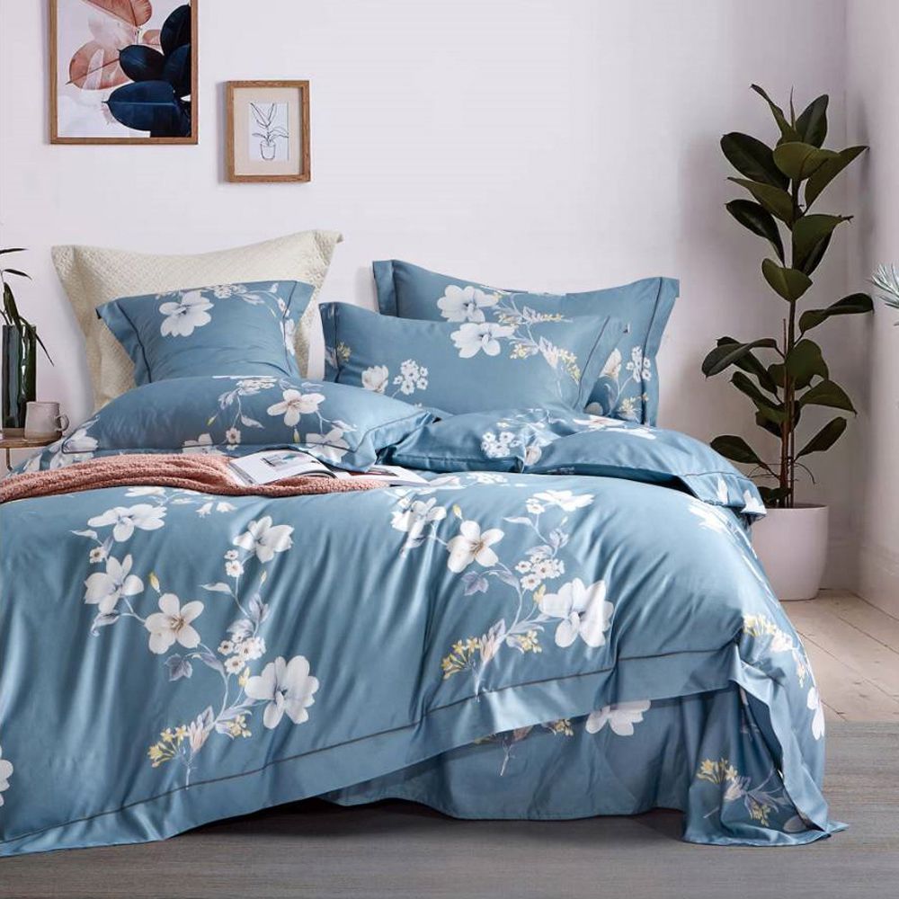 吸濕排汗天絲-清雅-加大床包被套組(含床包*1+被套*1+枕套*2)