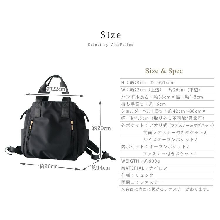 日本代購 - [樂天NO.1] 美型多夾層收納後背包/媽媽包-深海藍 (29x26x14cm)