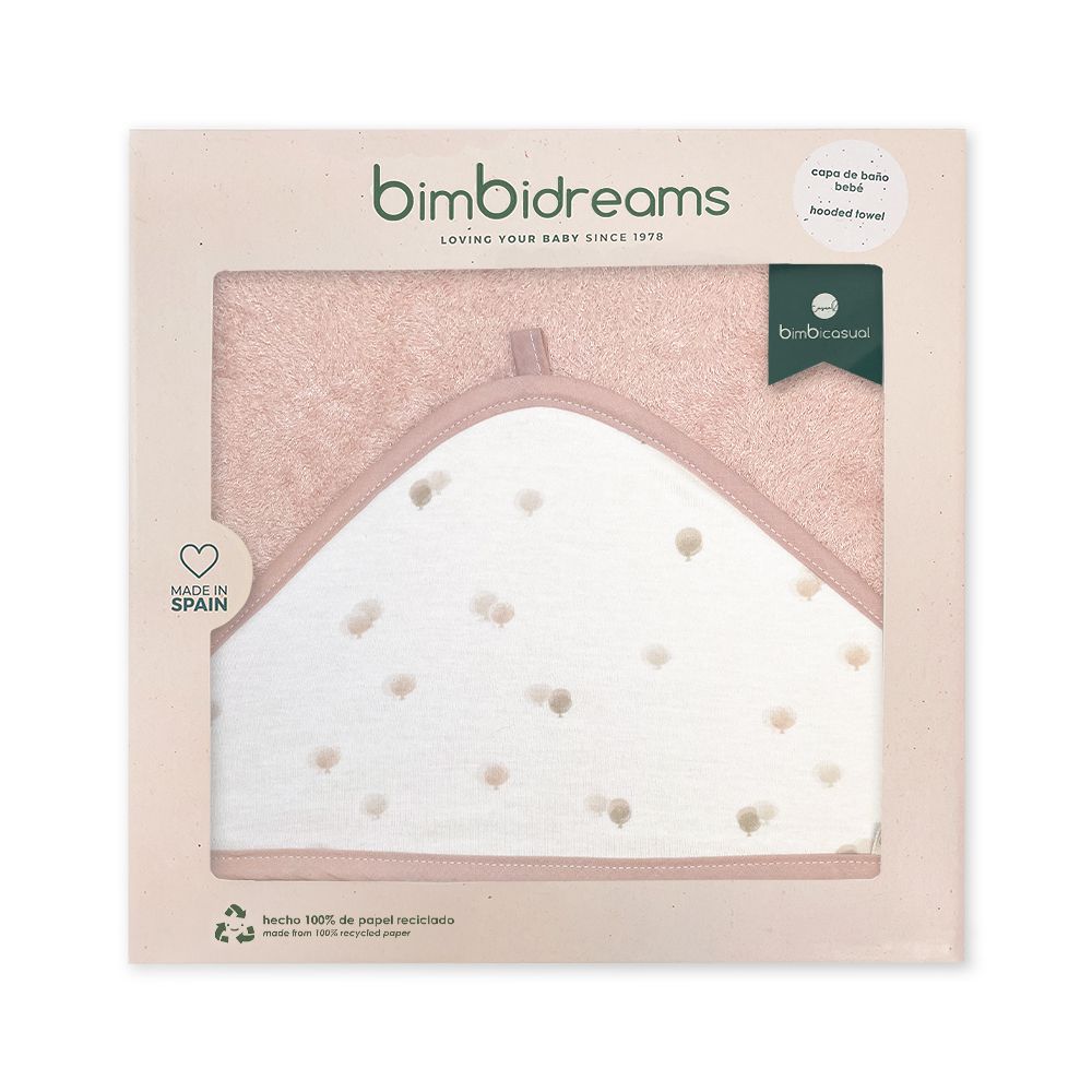 【bimbidreams】竹纖維掛勾連帽浴巾禮盒 100x100cm(寶寶新生兒禮 滿月禮 彌月禮 嬰兒禮盒)-粉紅樹林