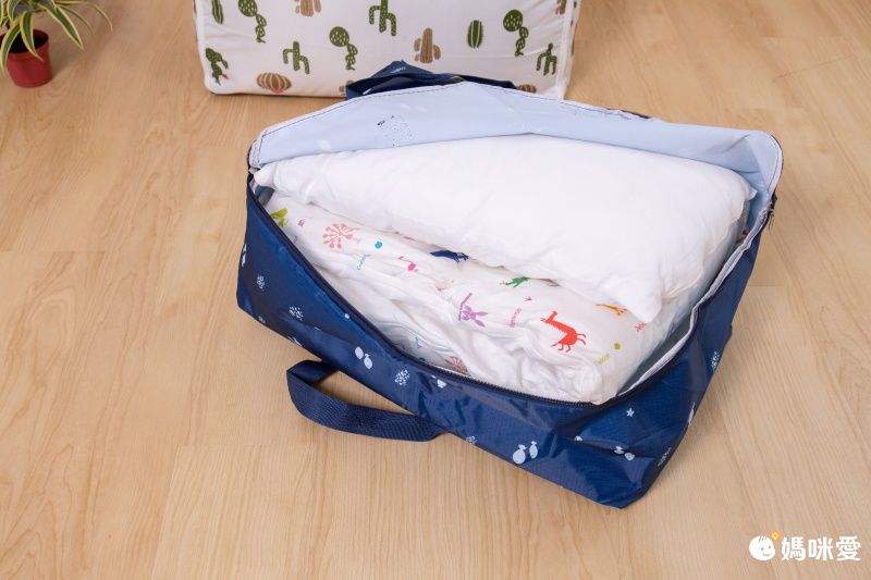 防水棉被衣物收納袋-小兔-藍色