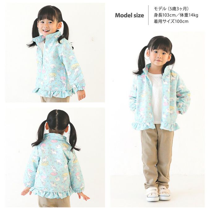 日本 ZOOLAND - 撥水加工 防風刷毛鋪棉外套-恐龍徽章-海軍藍