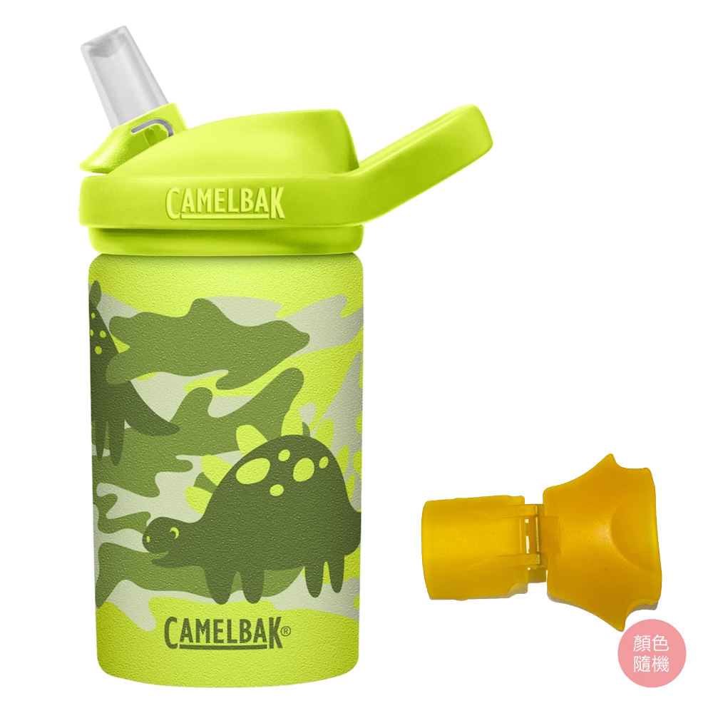 CamelBak - 【贈防塵蓋】EDDY+ 兒童吸管單層不鏽鋼水瓶-迷彩恐龍-400ml