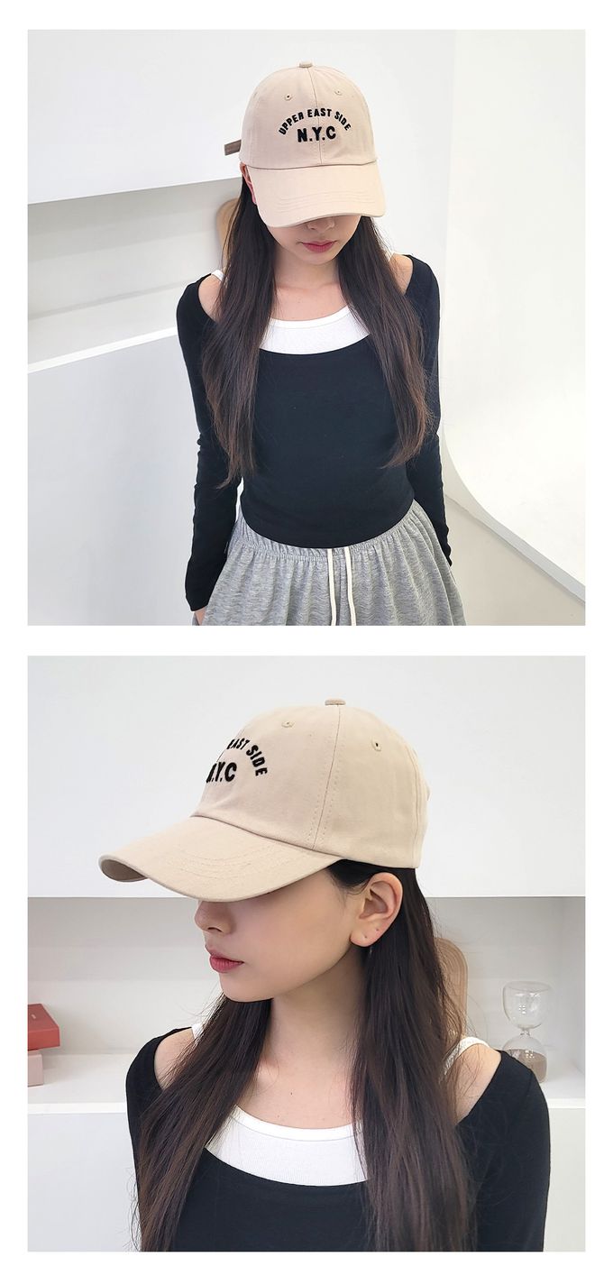 韓國 Soo&Soo - 美式經典復古老帽-N.Y.C-橘