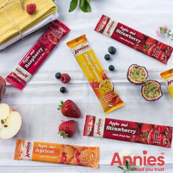 壽滿趣 - 紐西蘭Annies全天然水果條(覆盆莓&草莓x3+杏桃&百香芒果x3)-蘋果果條(覆盆莓)40公克、蘋果果條(草莓)40公克,共80公克x3盒+蘋果果條(杏桃)40公克、蘋果果條(百香芒果)40公克,共80公克x3盒