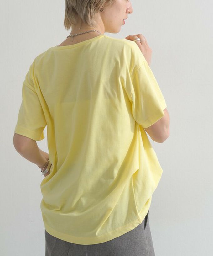 日本 le colis - 接觸冷感 紅鶴刺繡印花休閒上衣-黃