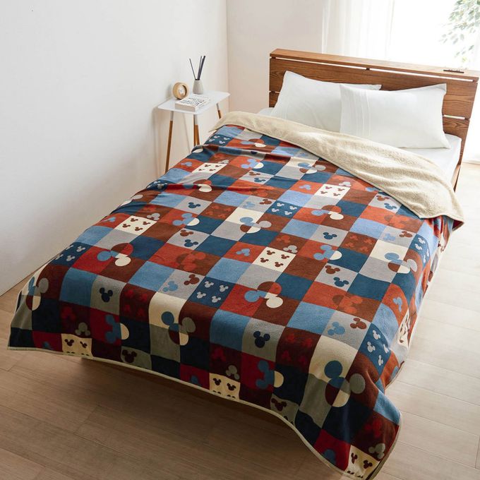 日本千趣會 - 迪士尼印花 極柔軟保暖毛毯/蓋毯-奇奇蒂蒂-酒紅