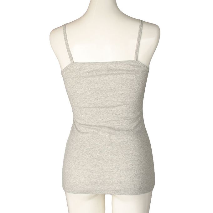 akachan honpo - 有機棉細肩帶背心-灰色