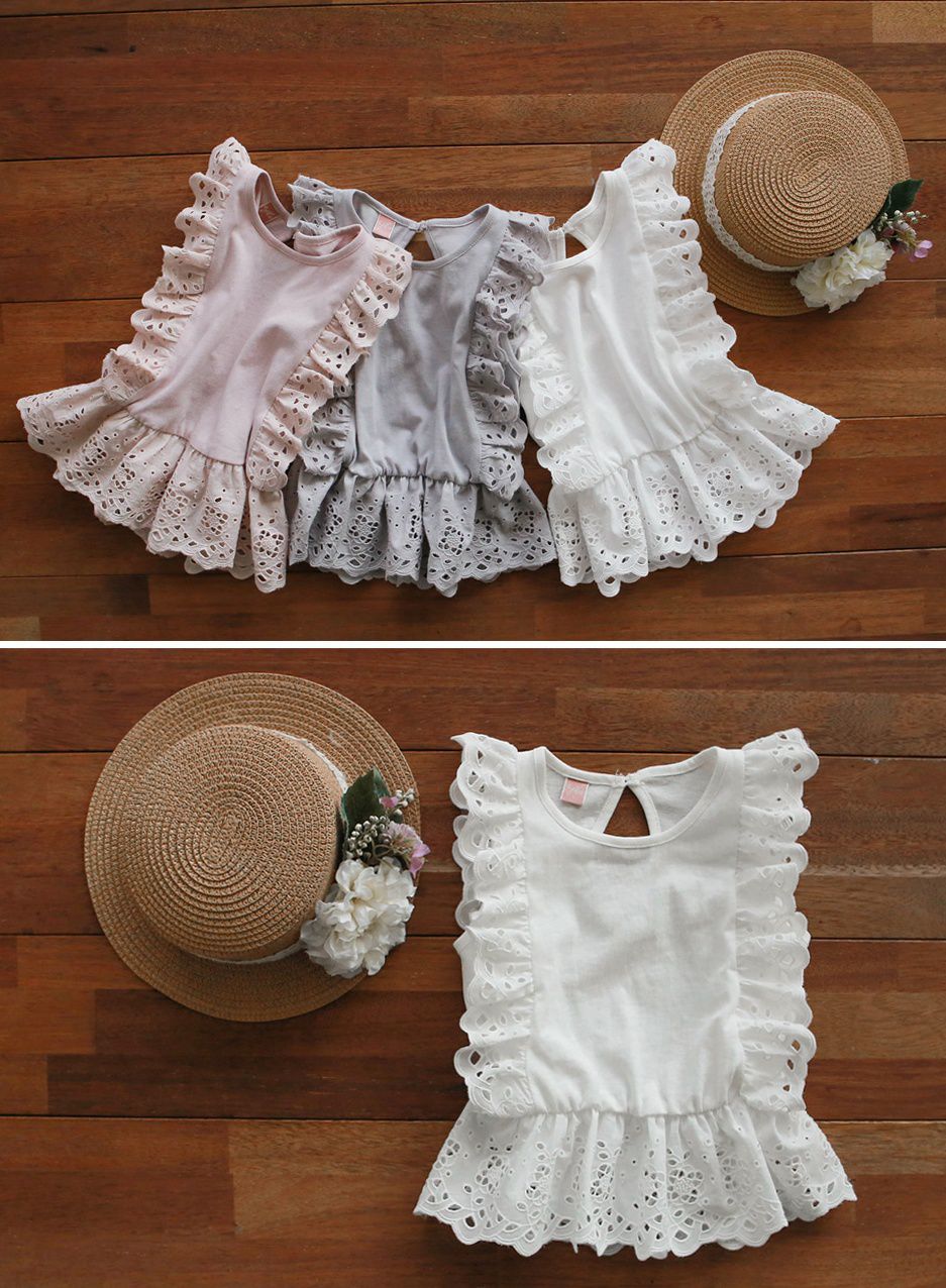 韓國 PuellaFLO - 鏤空荷葉無袖上衣-象牙白