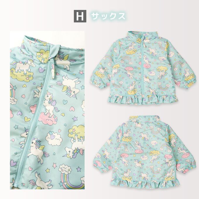 日本 ZOOLAND - 撥水加工 防風刷毛鋪棉外套-小碎花-象牙杏