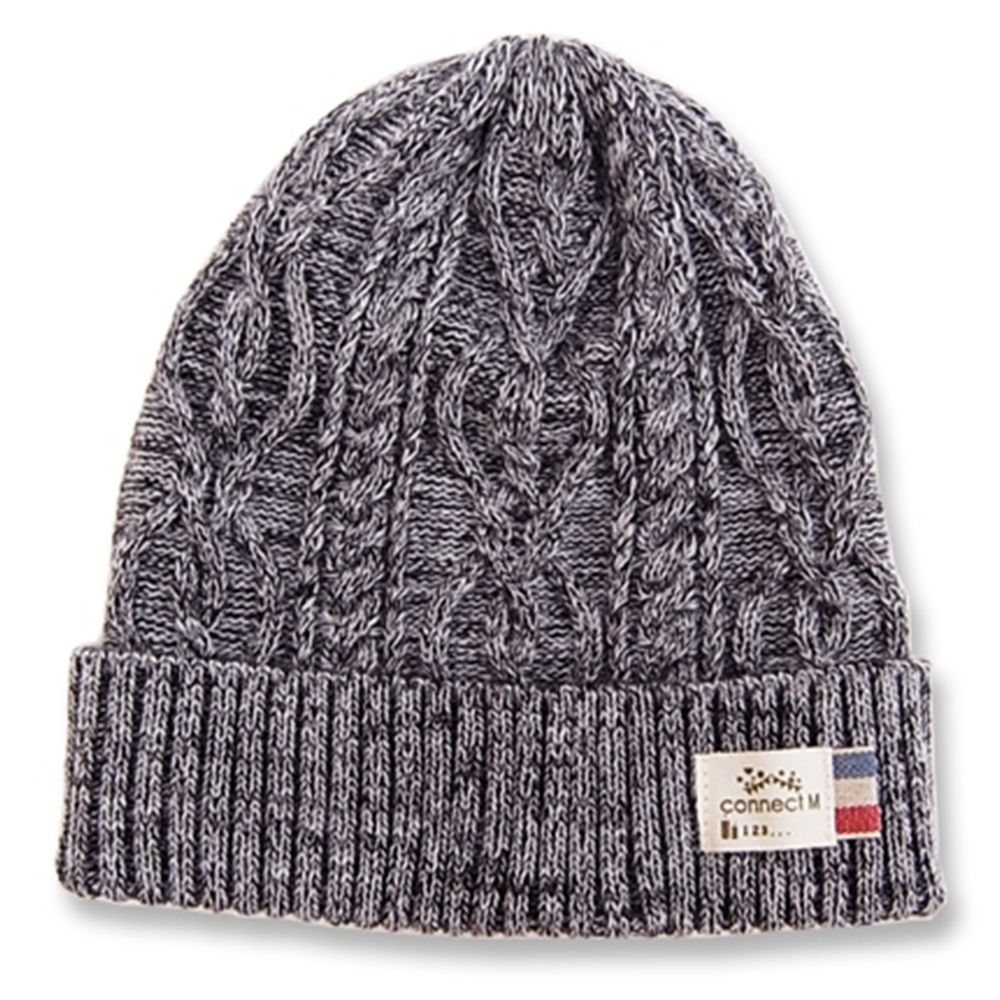 日本 Connect M - 日本製可愛冬帽-小童款-純色針織帽-深灰-83-6008