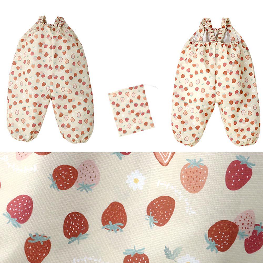 日本 ZOOLAND - 可愛防水遊戲服/玩沙衣-甜蜜草莓-象牙 (80-110cm)