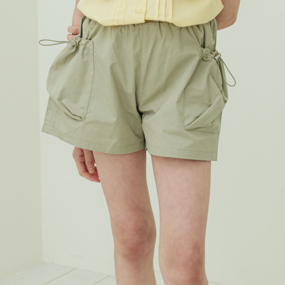sm2 鬆緊腰造型抽繩口袋短褲-淺軍綠