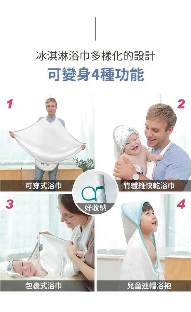 韓國 Friendaddy - 冰淇淋多功能嬰兒浴巾 - 黃色水果