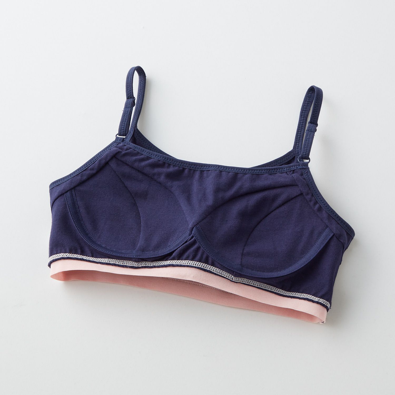 日本 Papel lapiz - 少女成長運動型內衣(無背扣/肩帶可調)-海軍藍