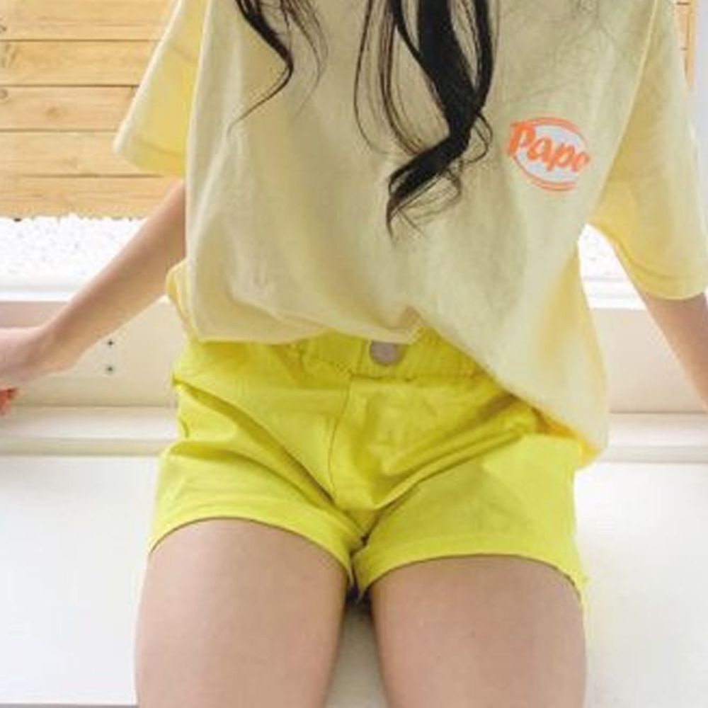 韓國 PINK151 - 彈性小短褲-黃