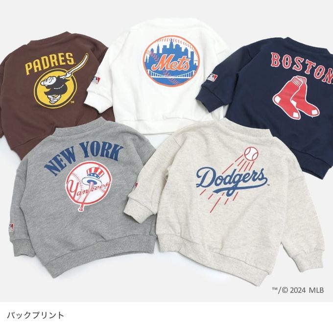 日本 Chil2 - MLB聯名 運動風裏毛長袖上衣-紐約大都會-白