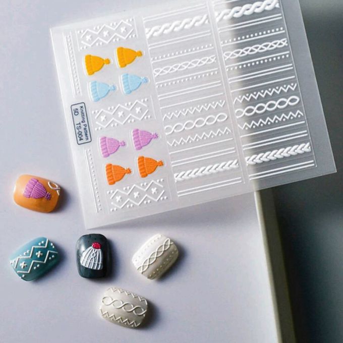 台灣 Cosplus 光妍 - nido mini 立體貼紙-針織毛衣毛帽&編織刺繡條紋(4款可選)