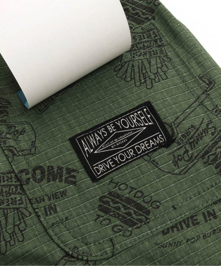 日本 BREEZE - 挺版廓形印花主廚褲-變形蟲-黑