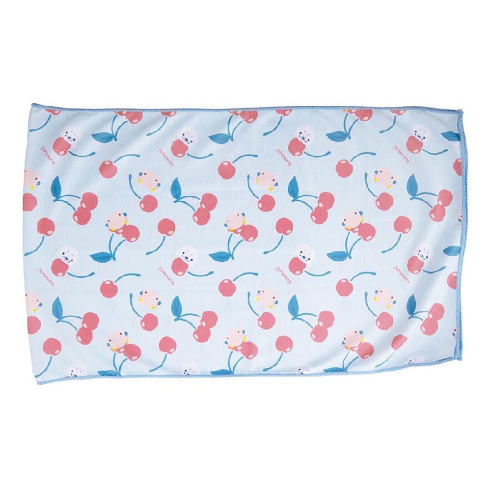 日本 LIV HEART - 抗UV水涼感巾(附收納袋)-櫻桃小海豹 (30x100cm)