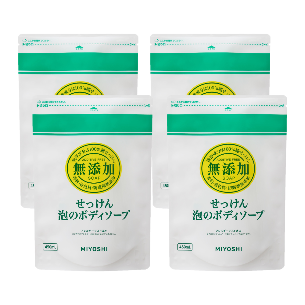 日本 MIYOSHI 無添加 - 【4入組】無添加泡沫沐浴乳補充包
