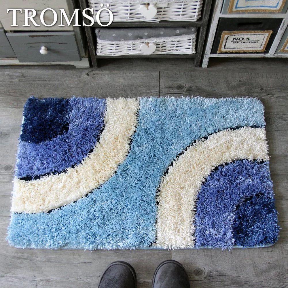 TROMSO - 凱薩厚絨毛吸水地墊-圈圈亮絲藍-80x50公分