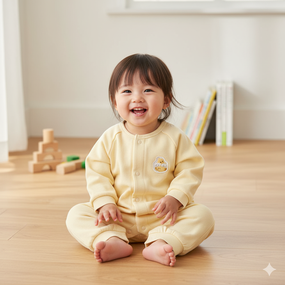 長袖兔裝-翻身神隊友 背後造型圖案-黃色