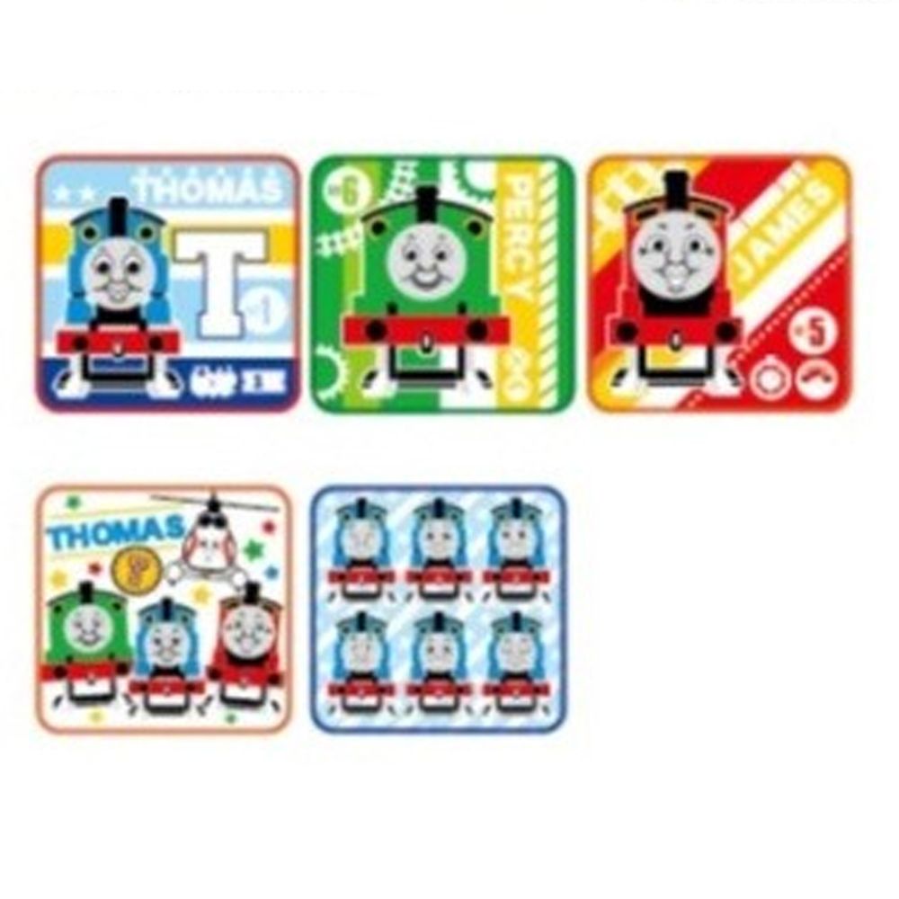 日本代購 - 卡通方形小手帕五件組-湯瑪士小火車 (15x15cm)