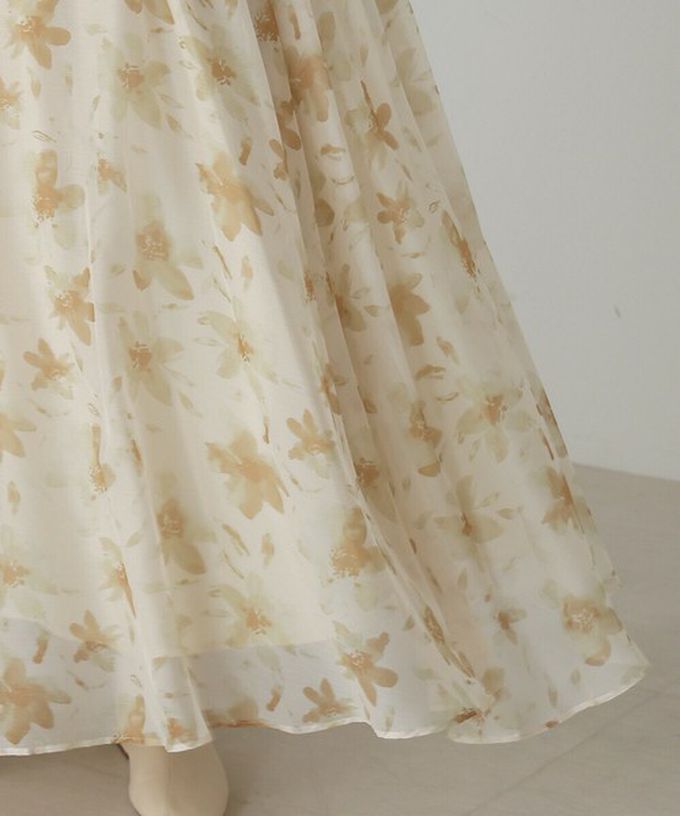 日本 Bab - 溫柔印象花卉雪紡長裙-淺灰