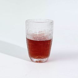 日本FOREVER - 細格手感高酒杯/水杯-6入組-410ML