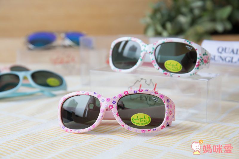澳洲 Idol EYES - 兒童太陽眼鏡-優雅小花系列Flowers-粉紅底小花 (2-5歲兒童款)-有可拆式鬆緊頭帶