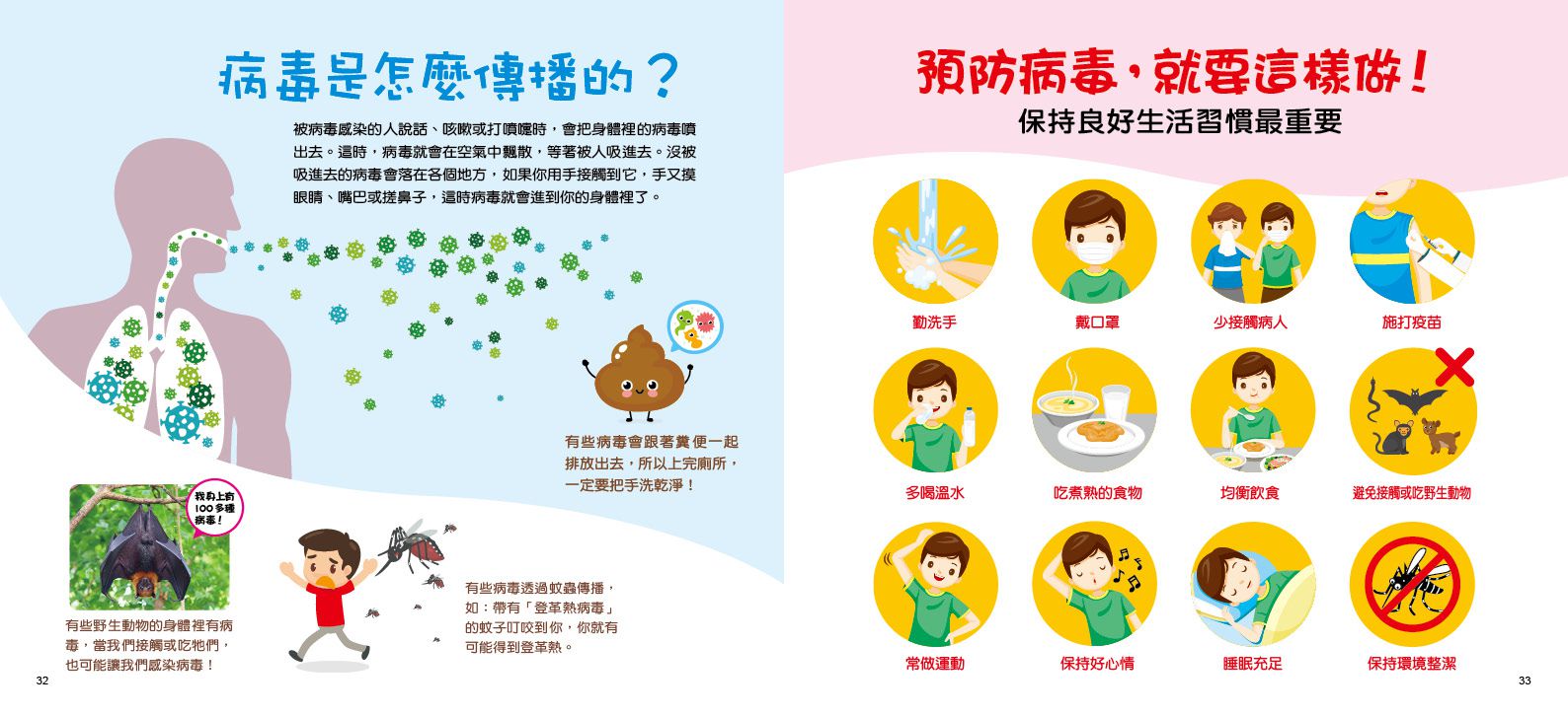 我把病毒殺光光（QR Code有聲書）附：病毒退散歌＋病毒防疫貼紙書＋人體大海報貼貼樂