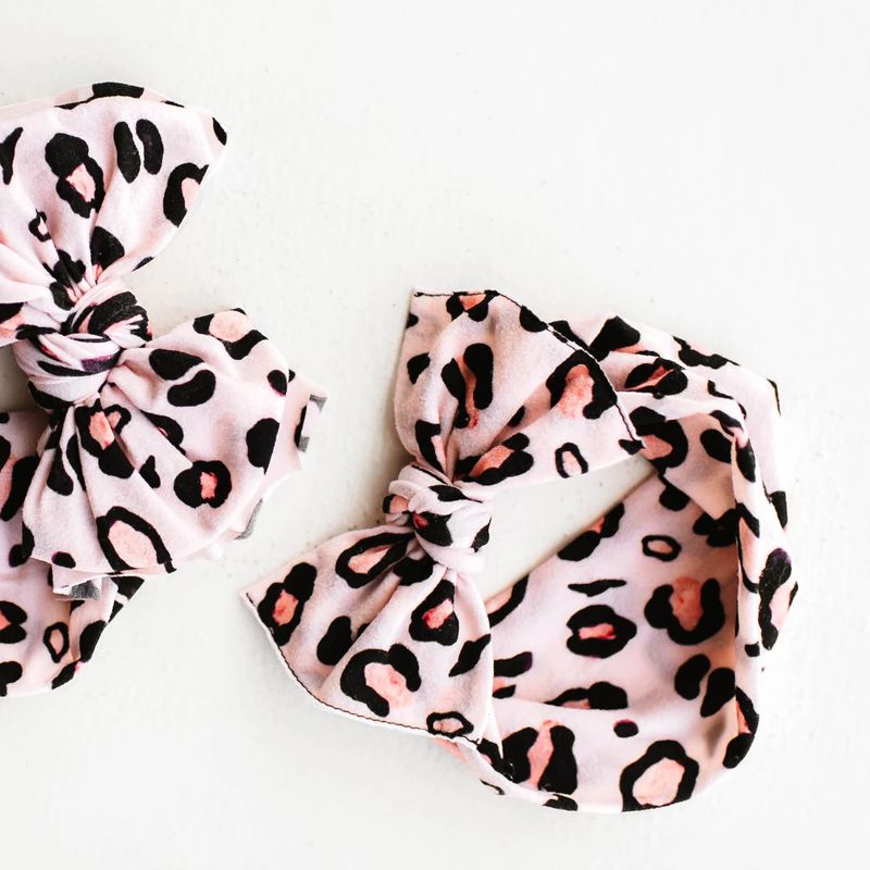 美國baby bling - 純手工極優雅細緻輕柔微彈性/毫無束縛感蝴蝶結髮帶/髮飾_印花經典款-小野貓