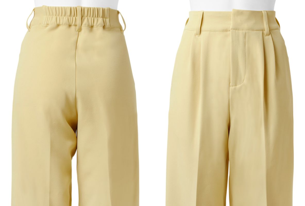 日本 GRL - 知性慵懶修身後鬆緊西裝長褲-活力黃