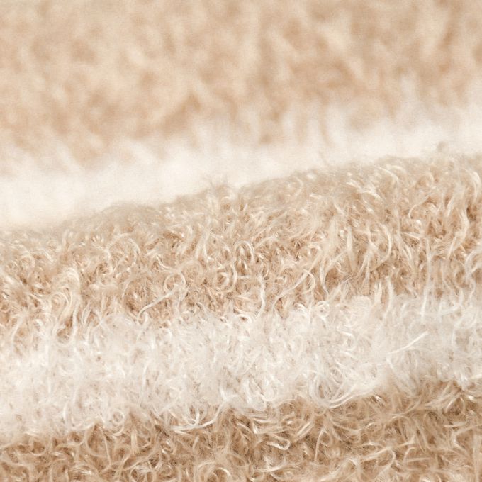 akachan honpo - 蓬鬆腳套-橫紋-淺卡其色 (70～95cm)