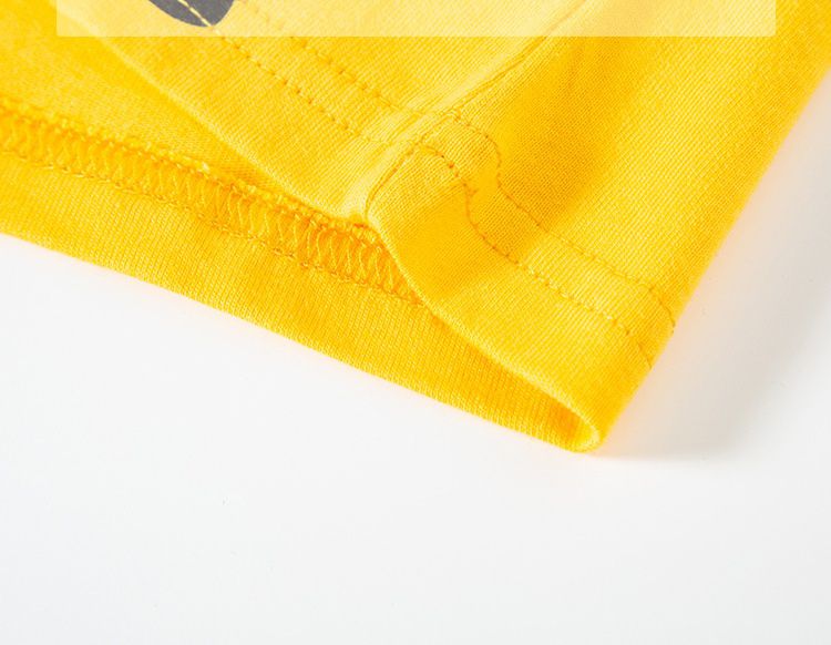 純棉圓領薄長袖上衣-斑馬-黃色