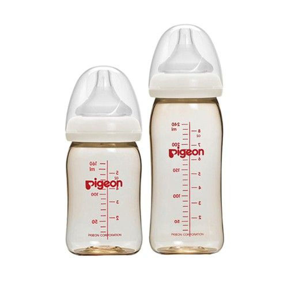 貝親 Pigeon - 母乳實感寬口 PPSU 奶瓶-附奶嘴-2入組-白色-160mL(SS)x1+240mL(M)x1